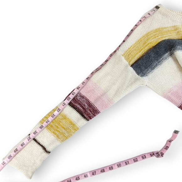 Rails Daphne Wool Cashmere Striped Sweater Cream Multi Metallic Size Large - Picture 13 of 17